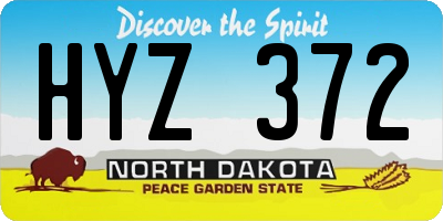 ND license plate HYZ372