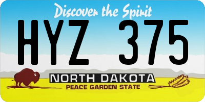 ND license plate HYZ375