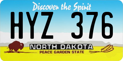 ND license plate HYZ376