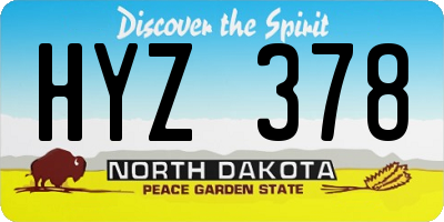 ND license plate HYZ378