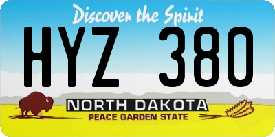 ND license plate HYZ380