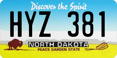 ND license plate HYZ381