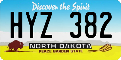 ND license plate HYZ382