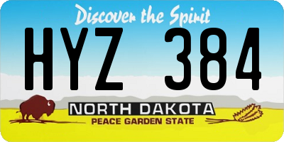 ND license plate HYZ384