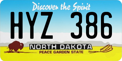 ND license plate HYZ386