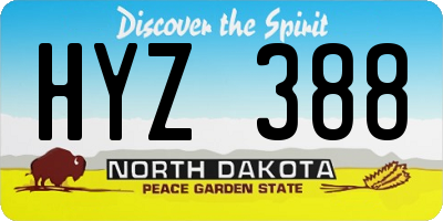 ND license plate HYZ388