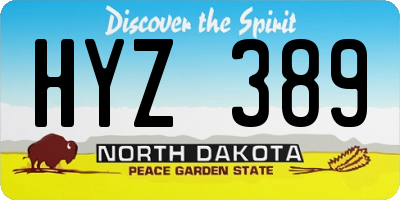 ND license plate HYZ389