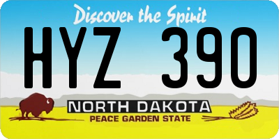 ND license plate HYZ390