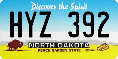 ND license plate HYZ392