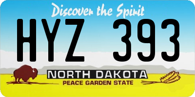 ND license plate HYZ393