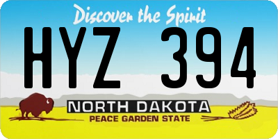 ND license plate HYZ394