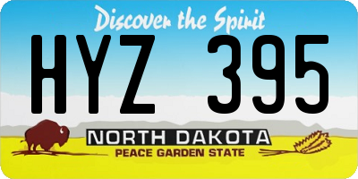 ND license plate HYZ395