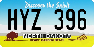 ND license plate HYZ396