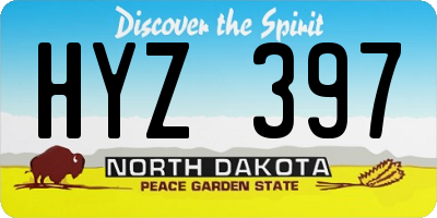 ND license plate HYZ397