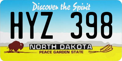 ND license plate HYZ398