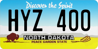 ND license plate HYZ400