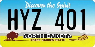 ND license plate HYZ401