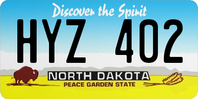 ND license plate HYZ402
