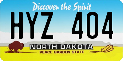 ND license plate HYZ404