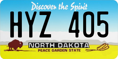 ND license plate HYZ405