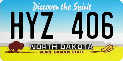 ND license plate HYZ406