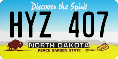 ND license plate HYZ407