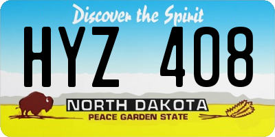 ND license plate HYZ408