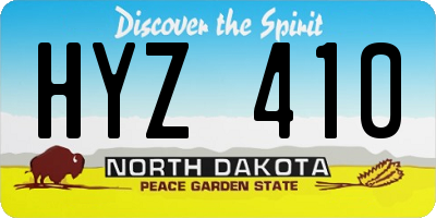 ND license plate HYZ410