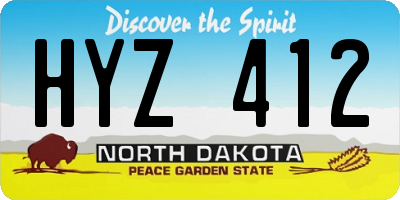 ND license plate HYZ412