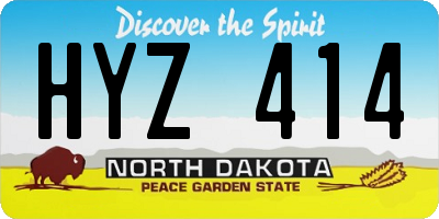 ND license plate HYZ414