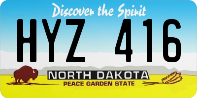 ND license plate HYZ416