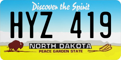 ND license plate HYZ419