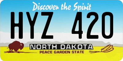 ND license plate HYZ420