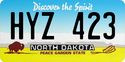 ND license plate HYZ423