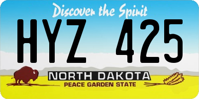 ND license plate HYZ425