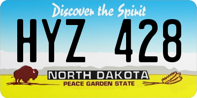 ND license plate HYZ428