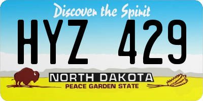 ND license plate HYZ429