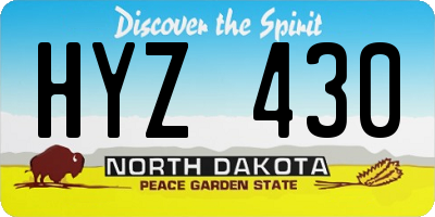 ND license plate HYZ430