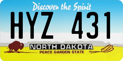 ND license plate HYZ431