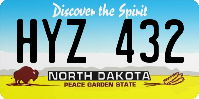 ND license plate HYZ432
