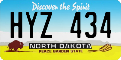 ND license plate HYZ434