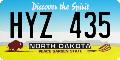 ND license plate HYZ435