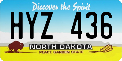ND license plate HYZ436