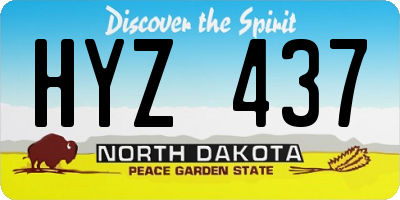 ND license plate HYZ437