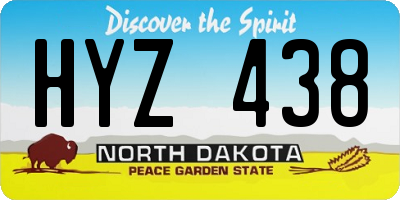 ND license plate HYZ438