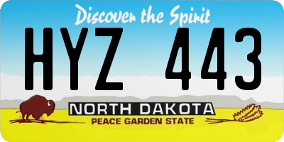 ND license plate HYZ443