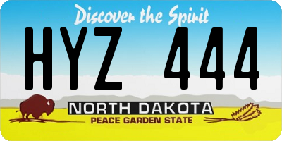 ND license plate HYZ444