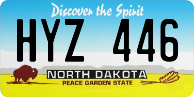 ND license plate HYZ446