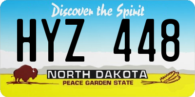 ND license plate HYZ448