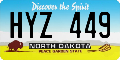ND license plate HYZ449